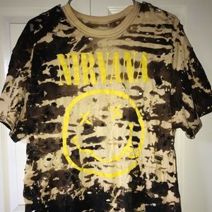 Nirvana bleached and Distrssed tee